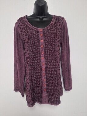 Holy Clothing Renaissance Faire Maroon Burgundy Tunic Top sz M